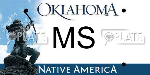 MS Oklahoma License Plate