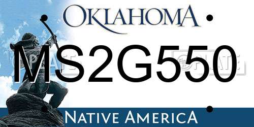 MS2G550 Oklahoma License Plate