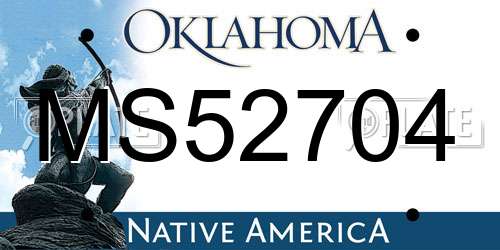 MS52704 Oklahoma License Plate