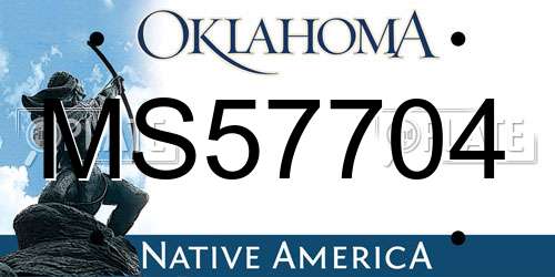 MS57704 Oklahoma License Plate