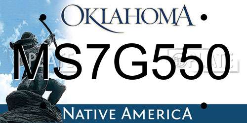 MS7G550 Oklahoma License Plate