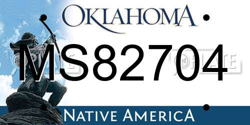 MS82704 Oklahoma License Plate