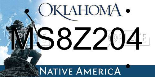 MS8Z204 Oklahoma License Plate