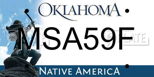 MSA59F Oklahoma License Plate