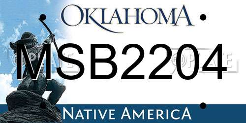 MSB2204 Oklahoma License Plate