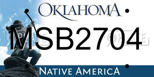 MSB2704 Oklahoma License Plate