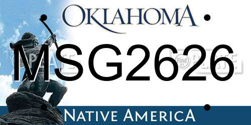 MSG2626 Oklahoma License Plate