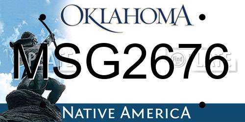 MSG2676 Oklahoma License Plate