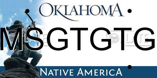 MSGTGTG Oklahoma License Plate