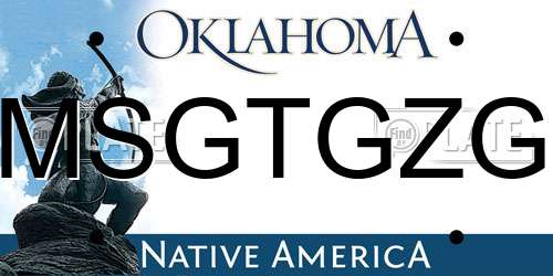 MSGTGZG Oklahoma License Plate