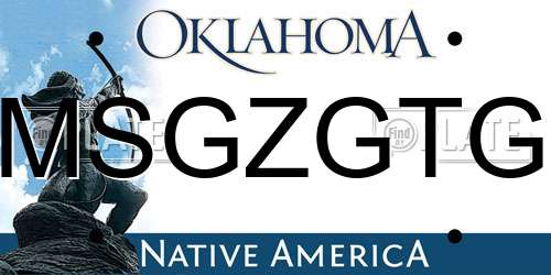MSGZGTG Oklahoma License Plate