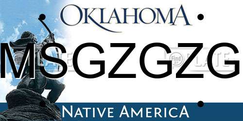 MSGZGZG Oklahoma License Plate