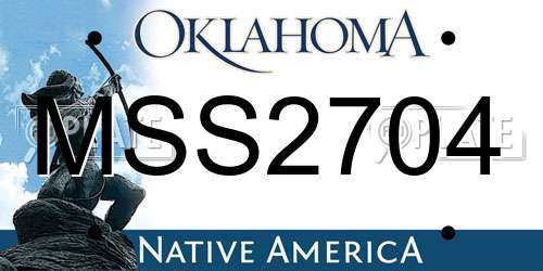 MSS2704 Oklahoma License Plate