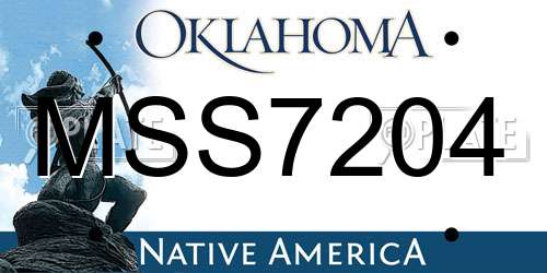 MSS7204 Oklahoma License Plate