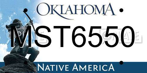 MST6550 Oklahoma License Plate