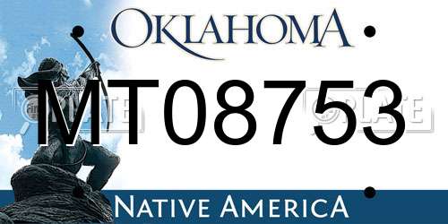 MT08753 Oklahoma License Plate