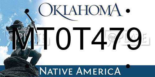 MT0T479 Oklahoma License Plate