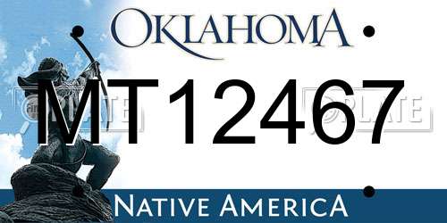 MT12467 Oklahoma License Plate
