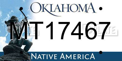 MT17467 Oklahoma License Plate