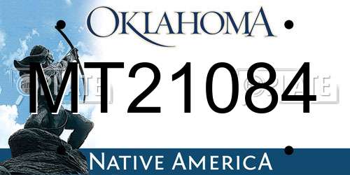 MT21084 Oklahoma License Plate
