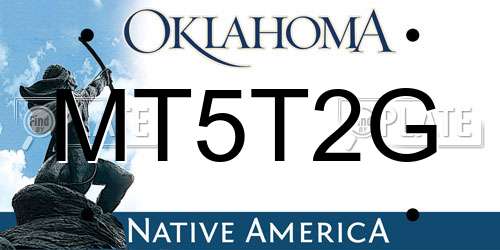 MT5T2G Oklahoma License Plate