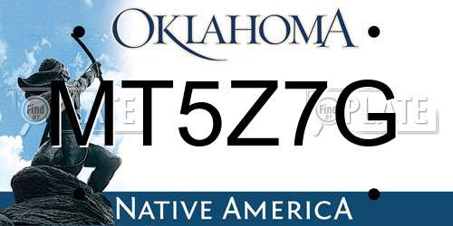 MT5Z7G Oklahoma License Plate