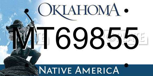 MT69855 Oklahoma License Plate