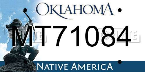 MT71084 Oklahoma License Plate