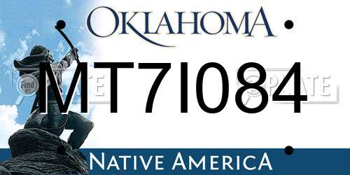 MT7I084 Oklahoma License Plate
