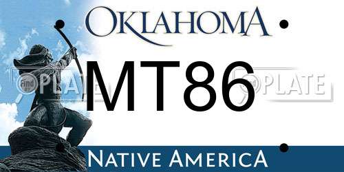 MT86 Oklahoma License Plate