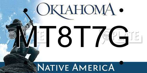 MT8T7G Oklahoma License Plate