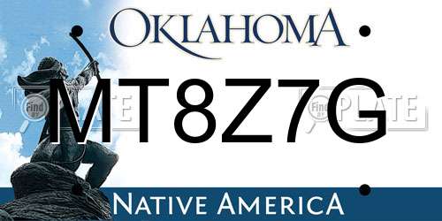 MT8Z7G Oklahoma License Plate