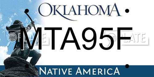 MTA95F Oklahoma License Plate