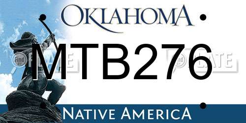 MTB276 Oklahoma License Plate