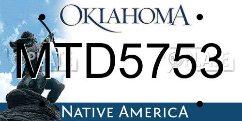 MTD5753 Oklahoma License Plate
