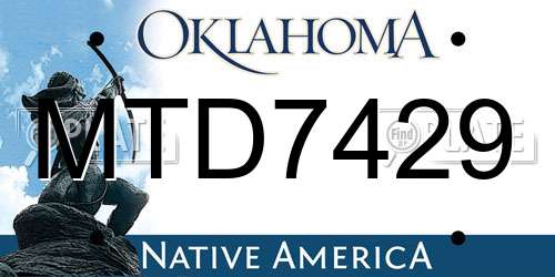 MTD7429 Oklahoma License Plate