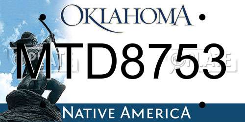 MTD8753 Oklahoma License Plate