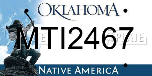 MTI2467 Oklahoma License Plate