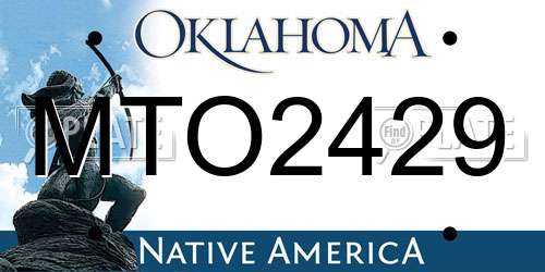MTO2429 Oklahoma License Plate