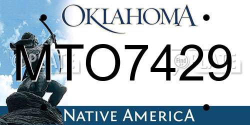 MTO7429 Oklahoma License Plate