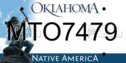 MTO7479 Oklahoma License Plate