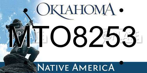 MTO8253 Oklahoma License Plate
