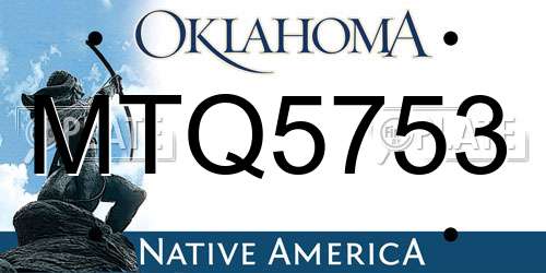 MTQ5753 Oklahoma License Plate