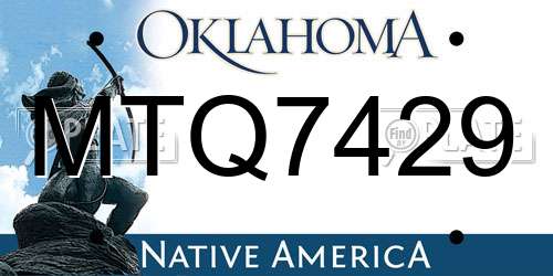 MTQ7429 Oklahoma License Plate