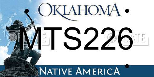 MTS226 Oklahoma License Plate