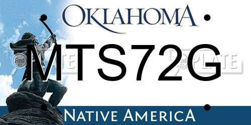 MTS72G Oklahoma License Plate