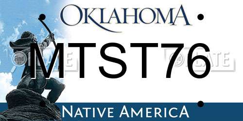 MTST76 Oklahoma License Plate