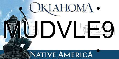 MUDVLE9 Oklahoma License Plate