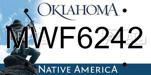 MWF6242 Oklahoma License Plate