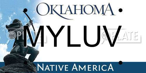 MYLUV Oklahoma License Plate